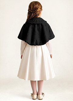 front Flower Girl Faux Fur Collared Cape