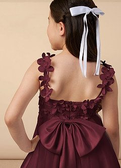 Azazie Ceres Flower Girl Dresses Cabernet Ball-Gown Lace Tulle Dress image5