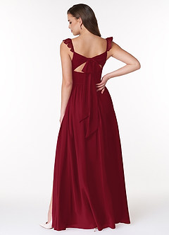 Azazie Metz Bridesmaid Dresses Burgundy A-Line Sweetheart Ruched Chiffon Dress image2
