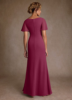 Azazie Suffolk vestidos de madre de la novia Vestido de Mora de Gasa de Corte en A con Plisado image3