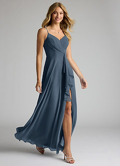Azazie Akita Bridesmaid Dresses Neptune A-Line Chiffon Dress image2