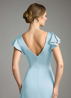 Azazie Omari Jurken voor bruidsmeisjes Jurk van Stretch Satijn met A-Lijn Hemelsblauw image7