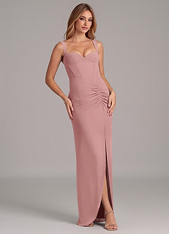 Azazie Ayla Final Sale Emerald Sheath Sweetheart Neckline Chiffon Dress image5