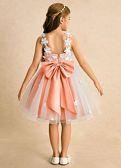 Azazie Junebug Flower Girl Dresses Ivory Sunset Ball-Gown Lace Tulle Dress image1