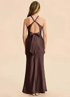 Azazie Hati Junior Ganache Mermaid Stretch Satin Dress image2