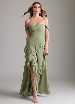 Azazie Sloane Bridesmaid Dresses Pistachio A-Line Sweetheart Neckline Chiffon Dress image5