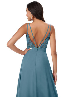 Azazie Lennon Bridesmaid Dresses Bermuda A-Line Lace Chiffon Dress image2