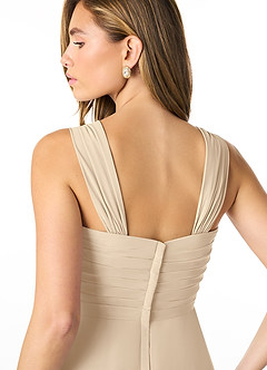 Azazie Kaitlynn Brautjungfernkleider Wandelbar Empire Gerafft Chiffon Kleid Champagner image7