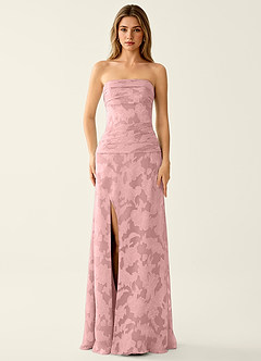 Arabella Grace Coral Pink Jacquard Corset Sparkly Prom Dress image4