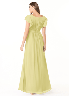Azazie Daphne Modest Bridesmaid Dresses A-Line Ruffled Chiffon Floor-Length Dress image2