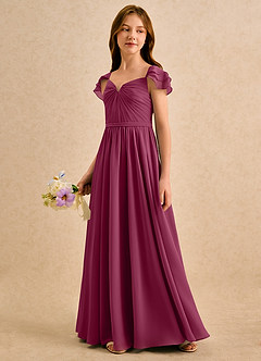 Azazie Meimei Girls Formal Flower Girl Klänningar Klä A-Line i Chiffong Plisserad image5