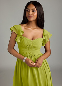 Azazie Anaya Bridesmaid Dresses Lemongrass A-Line Sweetheart Neckline Chiffon Dress image6