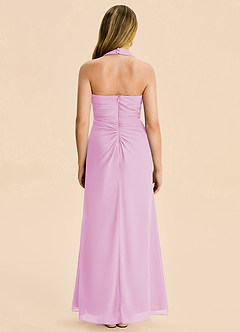 Azazie Destiny Junior Candy Pink Sheath Ruched Chiffon Dress image2