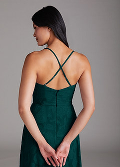 Azazie Naeem Robes de demoiselle d'honneur Robe Trapèze en Blumen-Burnout Vert Pin image5