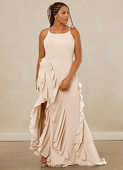 Christian Siriano Bridal for Azazie 1006 Bridesmaid Dresses White Alabaster Mermaid Ruched Chiffon Dress image10