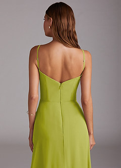 Azazie Marley Bridesmaid Dresses Lemongrass A-Line Off the Shoulder Chiffon Convertible Dress image10