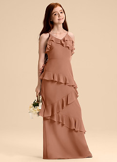 Azazie Evara Junior Bronzer A-Line Chiffon Dress image6