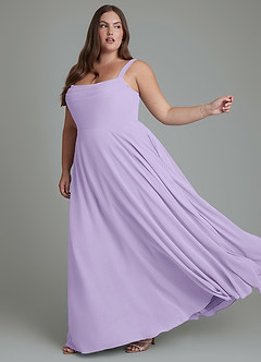 Azazie Shaude Bridesmaid Dresses Lilac A-Line Pleated Chiffon Dress image10