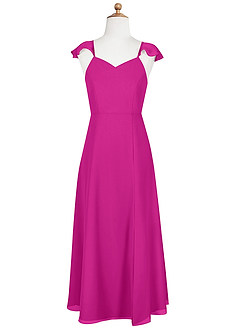 Azazie Everett Junior Fuchsia A-Line Chiffon Dress image8