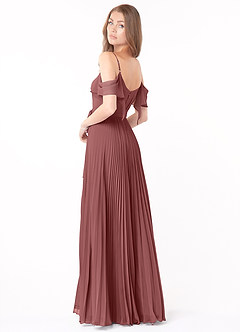 Azazie Lyney Bridesmaid Dresses Amethyst A-Line Off the Shoulder Chiffon Dress image4