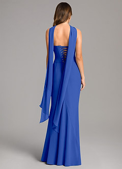 Azazie Sorrel Bridesmaid Dresses Royal Blue Mermaid Corset Chiffon Dress image5