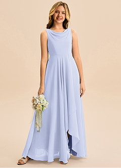 Azazie Mannie Junior Linia A Pofałdowany Szyfon Asymetryczny Młodsza druhna Sukienka image1