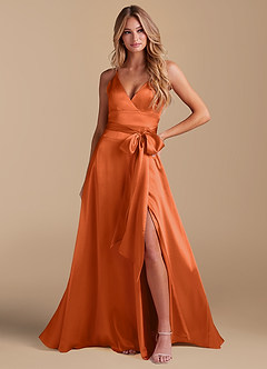 Azazie Sophia laatste Uitverkoop Jurk van Metaalachtig Satijn met A-Lijn met Zakken Black image4