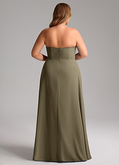 Azazie Wren Bridesmaid Dresses Willow Green A-Line Side Slit Chiffon Convertible Dress image14