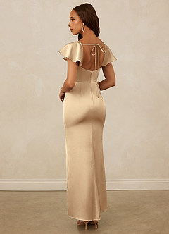 Christian Siriano Bridal for Azazie 1005 Brautjungfernkleider Etui Herzausschnitt Stretch-Satin Kleid Champagner image2