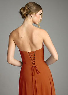 Azazie Ayla Abiti da Damigella Abito A-Line in Chiffon Scollo a Cuore Paprika image13