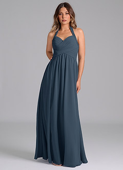 Azazie Darlyn Bridesmaid Dresses Neptune A-Line Pleated Chiffon Dress image5