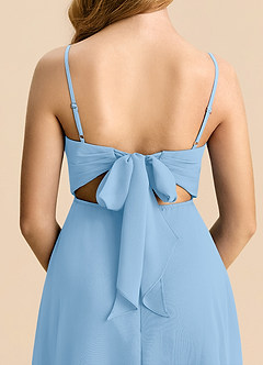 Azazie Shale Junior Powder Blue A-Line Bow Chiffon Dress image6