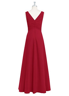 Azazie Flora Bridesmaid Dresses Scarlet A-Line Pleated Chiffon Dress image8