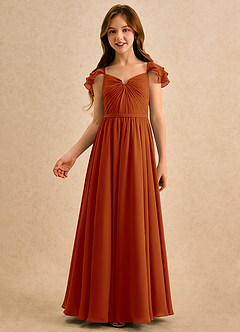 Azazie Meimei Girls Formal Flower Girl Klänningar Klä A-Line i Chiffong Plisserad image3