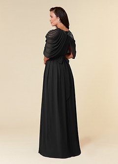 Azazie Olena Mother of the Bride Dresses Black A-Line Sequins Chiffon Dress image4