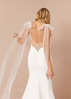 Azazie Sharen Robes de mariée Robe Sirène en Crêpe Élastique Diamant Blanc Champagne image13