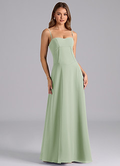 Azazie Valentine Bridesmaid Dresses Dusty Sage A-Line Corset Chiffon Dress image1