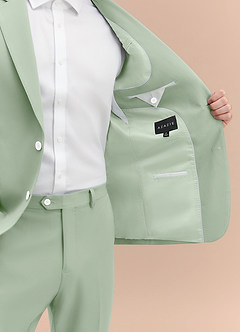 front James Dusty Sage Structured Stretch Suit Jacket
