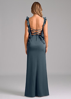 Azazie Jessamine Bridesmaid Dresses Twilight A-Line Corset Stretch Satin Dress image6
