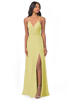 Azazie Everleigh Bridesmaid Dresses Lemon Sorbet A-Line Sweetheart Pleated Chiffon Dress image1