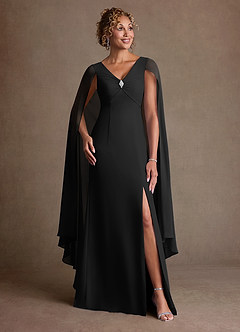 Azazie Boudica Klänningar till brudens mor Klä A-Line i Chiffong Plisserad Svart image3