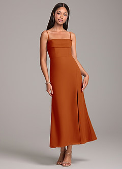 Azazie Saige Final Sale Paprika Sheath Off the Shoulder Chiffon Convertible Dress image7