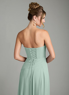Azazie Gabriela Bridesmaid Dresses Agave A-Line Corset Chiffon Dress image11