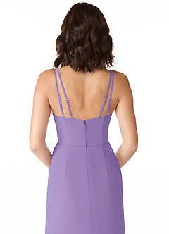 Azazie Leo Bridesmaid Dresses Tahiti Mermaid V-Neck Pleated Chiffon Dress image6