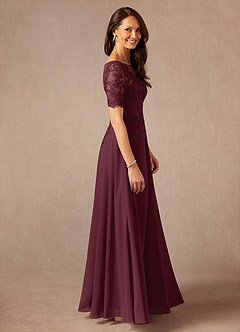 Azazie Raissa Kleider für die Brautmutter A-Linie Spitze Chiffon Kleid Cabernetrot image4