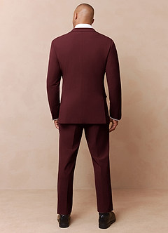 front Savile Burgundy Wool Blend Suit
