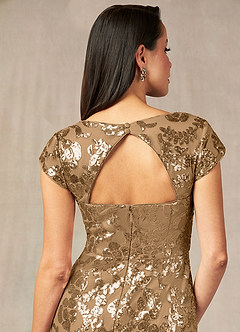 Azazie Korinna Mère de la mariée Robes Robe Sirène en Paillettes Taupe image4