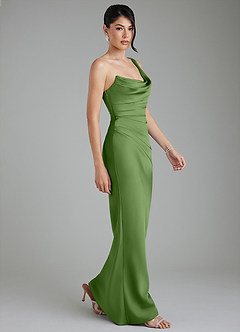 Azazie Sabrina Bridesmaid Dresses Basil Mermaid Corset Stretch Satin Dress image9
