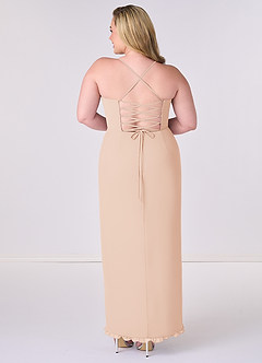 Barbie ♥ Azazie Final Sale English Rose Sheath Corset Chiffon Dress image7