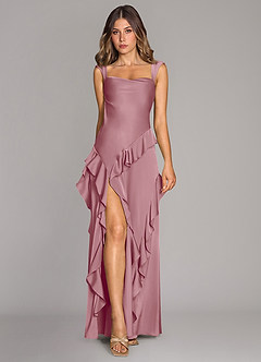 Azazie Sloane Bridesmaid Dresses Vintage Mauve A-Line Sweetheart Neckline Stretch Satin Dress image1